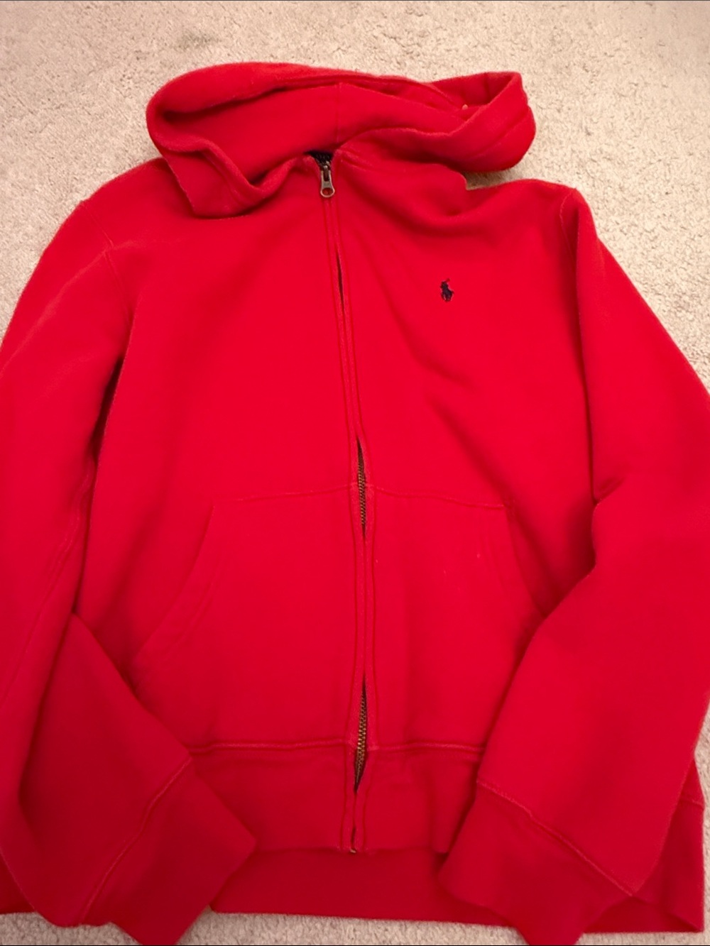 Polo by Ralph Lauren Kids Bright Red Hooded Zip Sweatshirt